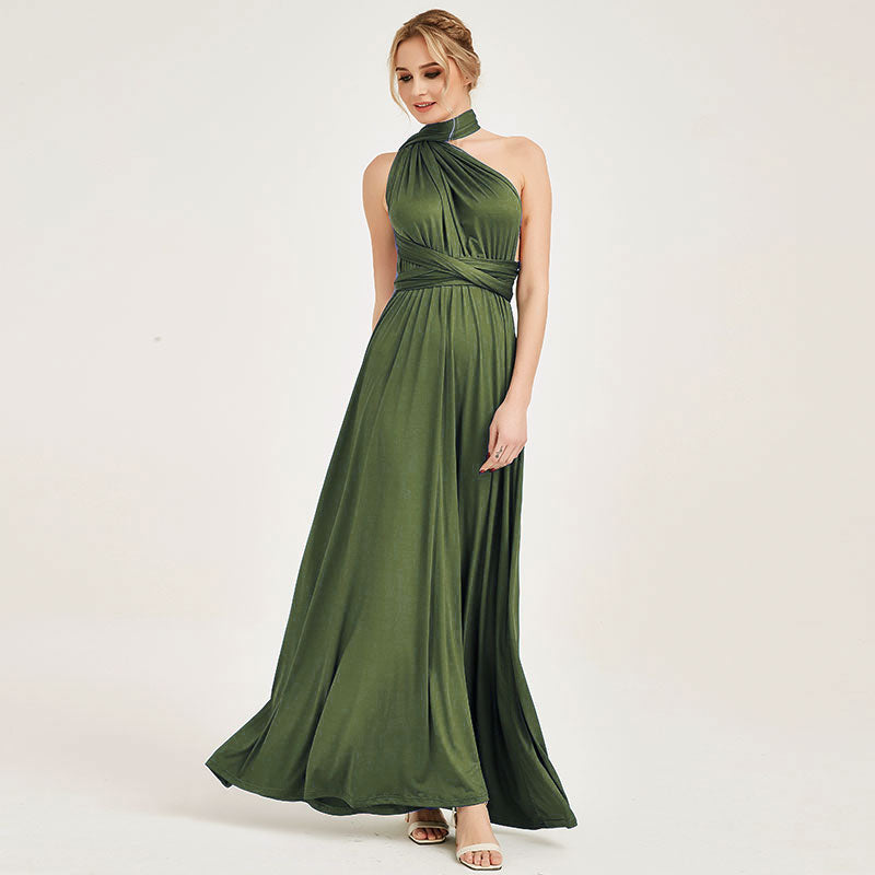 Olive Green Endless Ways Convertible Beach Wedding Bridesmaid Dresses