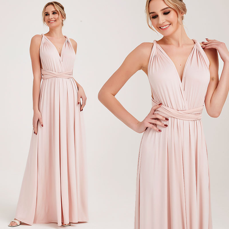 Pale Rose Gown Infinity Wrap Dresses NZ Bridal Convertible Bridesmaid Dress One Dress Endless possibilities