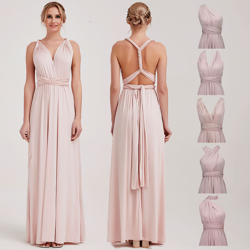 Pale Rose Gown Infinity Wrap Dresses NZ Bridal Convertible Bridesmaid Dress One Dress Endless possibilities