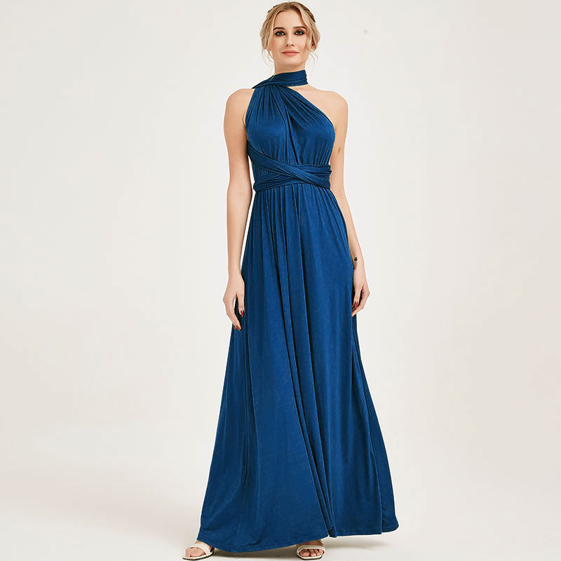 prussian blue bridesmaid dresses Prussian Blue Bridesmaids Dress V-neckline Party Dress Short Chiffon D DaisyFormals-Bridesmaid and Formal Dresses in 59+ Colors