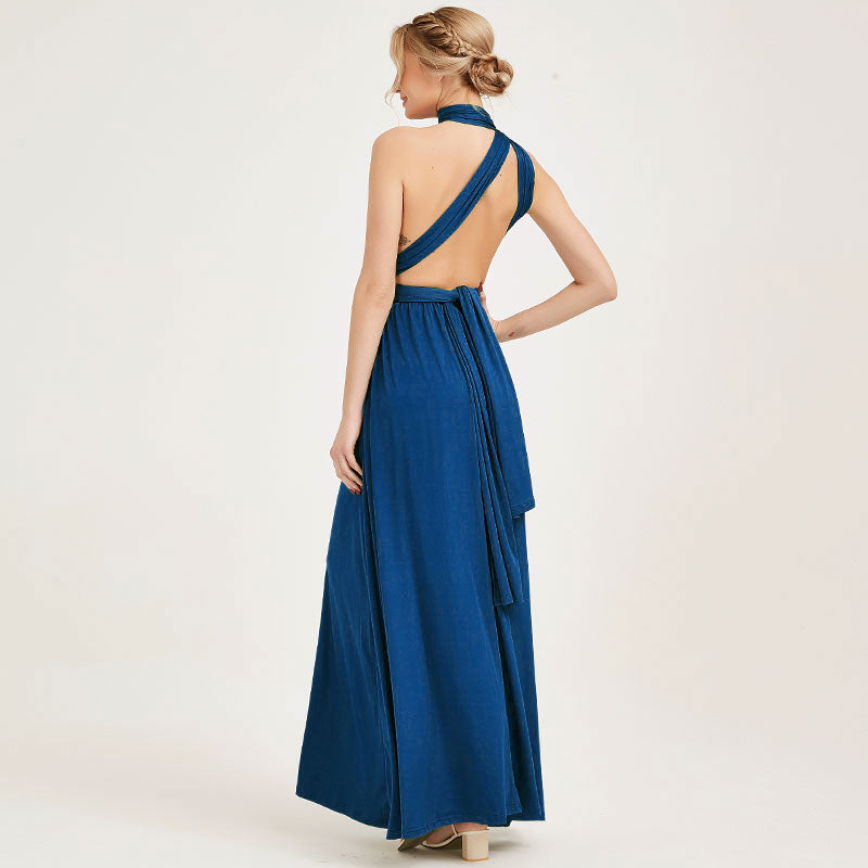 Prussian Blue Infinity Wrap Bridesmaid Dresses Endless Way Convertible Maxi Dress