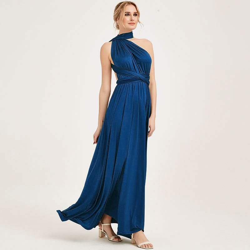 Prussian Blue Infinity Wrap Bridesmaid Dresses Endless Way Convertible Maxi Dress