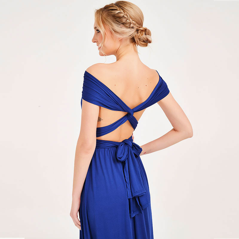 [Final Sale] Royal Blue Infinity Wrap Maxi Bridesmaid Dress