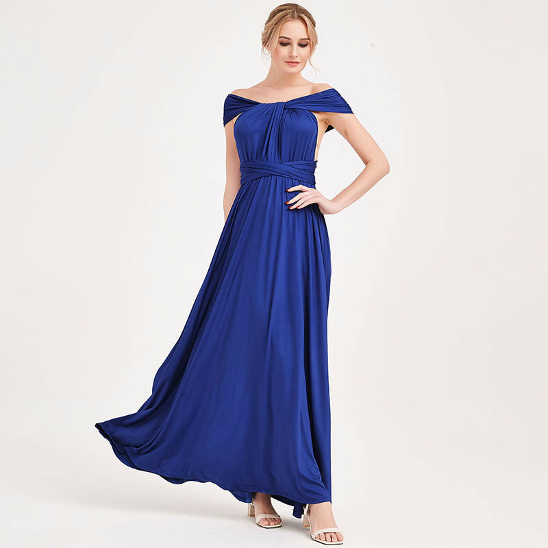 [Final Sale] Royal Blue Infinity Wrap Maxi Bridesmaid Dress