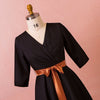 Plus Size MIDI Little Black Wrap Evening Dress NZ Bridal