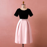 Plus Size MIDI Length Pink & Black Party Dress NZ Bridal
