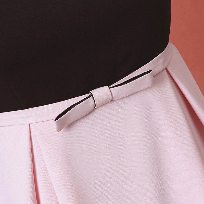 Plus Size MIDI Length Pink & Black Party Dress NZ Bridal