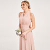 Dusty Pink Multi Ways Wrap Convertible Bridesmaid Dress Strapless Chiffon A-line Gown For Bridesmaid Party-CHRIS