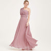 Vintage Mauve Multi Ways Wrap Convertible Bridesmaid Dress Strapless Chiffon A-line Gown For Bridesmaid Party-CHRIS