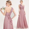 Vintage Mauve Multi Ways Wrap Convertible Bridesmaid Dress Strapless Chiffon A-line Gown For Bridesmaid Party-CHRIS