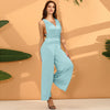 [Final Sale] Wide-Leg Infinity Jumpsuit Twist Wrap Convertible Bridesmaid Romper