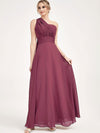 Mulberry Multi Ways Wrap Convertible Bridesmaid Dress Strapless Chiffon A-line Gown For Bridesmaid Party-CHRIS