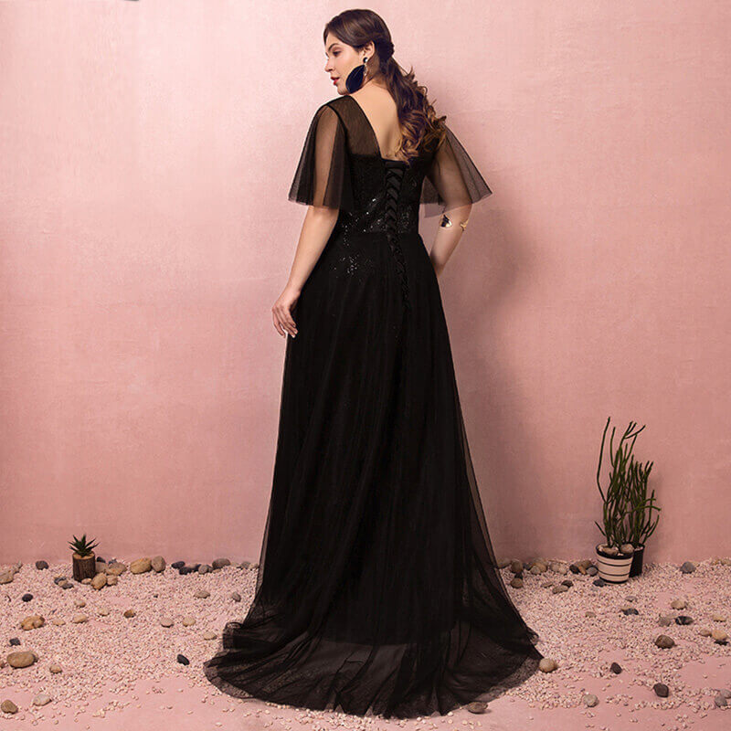Black Formal Evening Dresses for Plus Size Women