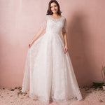 [Plus Size] Illusion Sweetheart Over Lace Wedding Dress