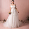 Plus Size Empire Lace Flowing Wedding Bridal Dress