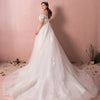 Plus Size Empire Lace Flowing Wedding Bridal Dress