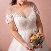 Plus Size Empire Lace Flowing Wedding Bridal Dress