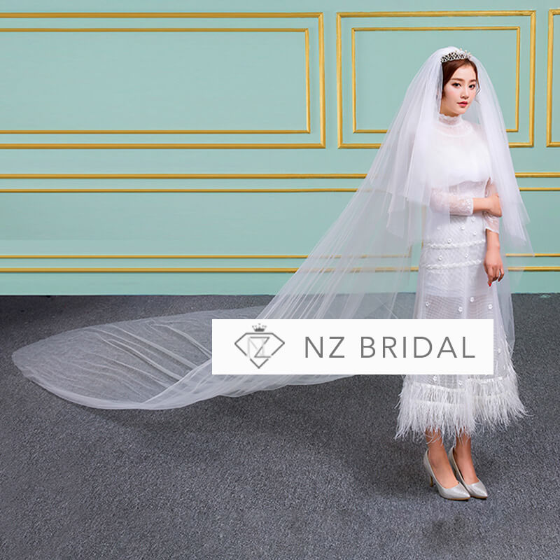 Simple Two Layers Solid Wedding Veil for Brides NZ02778ml