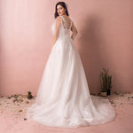Plus Size Empire Lace V Neck Wedding Bridal Dress