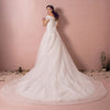 [Plus Size] Beaded Off Shoulder Lace Wedding Gown for Brides