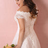 [Plus Size] Beaded Off Shoulder Lace Wedding Gown for Brides