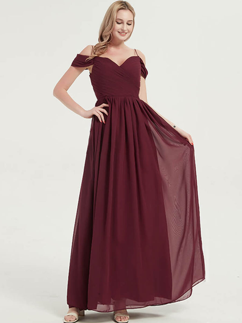 chiffon fabric Pleated Bridesmaid Dress Ellen
