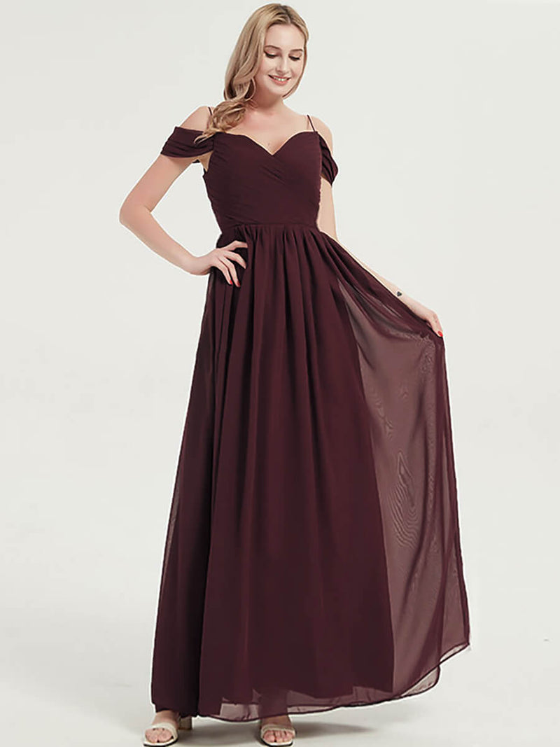 Cabernet Pleated Pleated Bridesmaid Dress Ellen