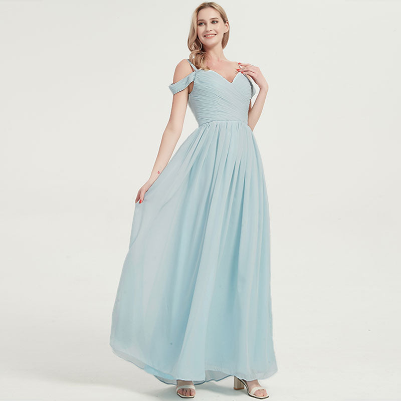 Mist Pleated Pleated Bridesmaid Dress Ellen