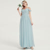 V-neckline with chiffon fabric Pleated Bridesmaid Dress Ellen