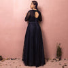Navy Blue Evening Dress Lace Plus Size
