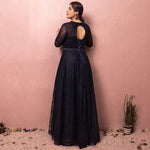 Navy Blue Evening Dress Lace Plus Size