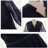 Navy Blue Evening Dress Lace Plus Size