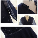 Navy Blue Evening Dress Lace Plus Size