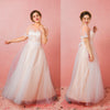 [Plus Size] Champagne Sheer Sweetheart Tulle Flowing Bridal Dresses