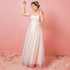 [Plus Size] Champagne Sheer Sweetheart Tulle Flowing Bridal Dresses