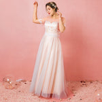 [Plus Size] Champagne Sheer Sweetheart Tulle Flowing Bridal Dresses