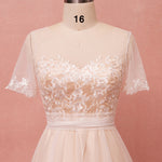 [Plus Size] Champagne Sheer Sweetheart Tulle Flowing Bridal Dresses