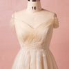 [Plus Size] Champagne Pleated Lace Wedding Dresses for Brides
