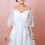 [Plus Size] Flowing Polka Dot Chiffon Bridal Dresses