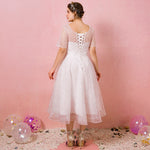 [Plus Size] Stripes Printed Destination Midi Wedding Dress