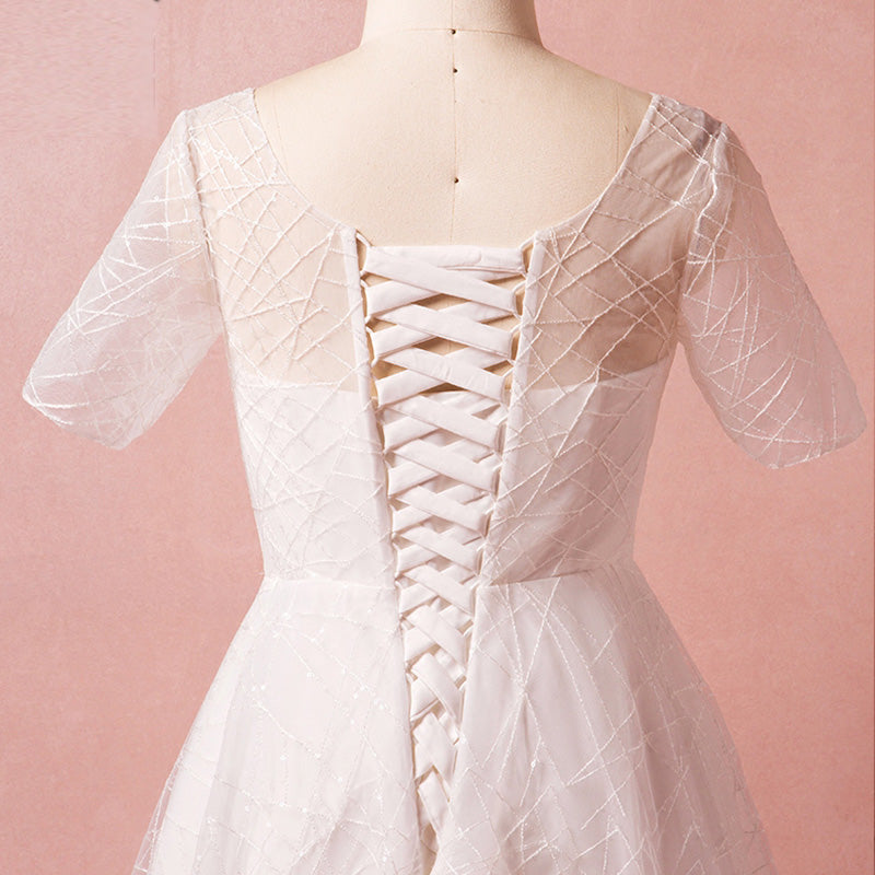 [Plus Size] Stripes Printed Destination Midi Wedding Dress