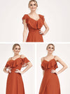 1 Of 3 Ways Chiffon Convertible Bridesmaid Dress Burgundy A Line Gown