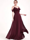 1 Of 3 Ways Chiffon Convertible Bridesmaid Dress Burgundy A Line Gown