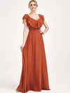 1 Of 3 Ways Convertible Bridesmaid Dress Burnt Orange Chiffon Gown