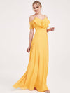 Mustard Yellow Cap Sleeve Chiffon Convertible Bridesmaid Dress