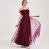  Burgundy Multi Ways Wrapping Convertible Bridesmaid Dress Strapless Sweetheart Tulle A-line Gown For Bridesmaid Party-Alice