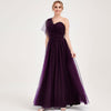 Dark Purple Multi Ways Wrapping Convertible Bridesmaid Dress Strapless Sweetheart Tulle A-line Gown For Bridesmaid Party-Alice