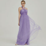 Dusty Purple  Multi Ways Wrapping Convertible Bridesmaid Dress Strapless Sweetheart Tulle A-line Gown For Bridesmaid Party-Alice