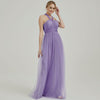 Dusty Purple  Multi Ways Wrapping Convertible Bridesmaid Dress Strapless Sweetheart Tulle A-line Gown For Bridesmaid Party-Alice