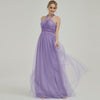 Dusty Purple  Multi Ways Wrapping Convertible Bridesmaid Dress Strapless Sweetheart Tulle A-line Gown For Bridesmaid Party-Alice